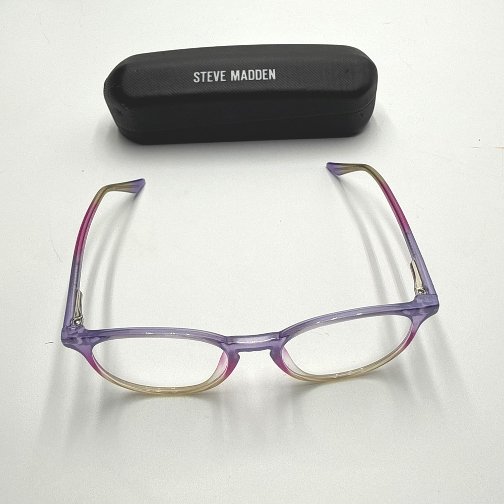 Steve Madden Kids Cecelia Eyeglasses‎ Purple Pink Ombre Round 46 16 125 Case